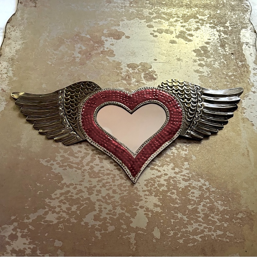 Metal Freedom Heart with Mirror
